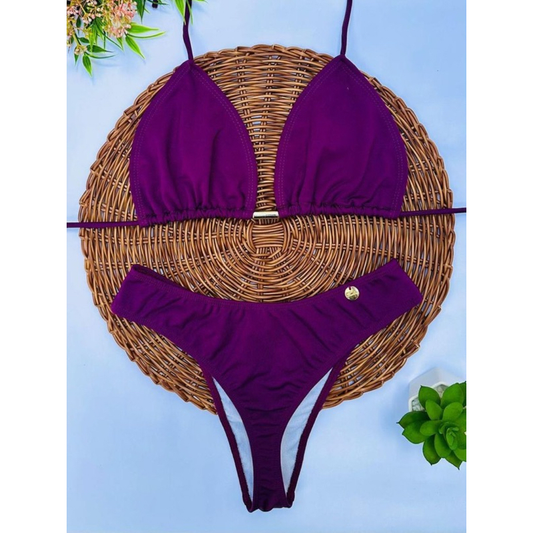 biquíni asa delta feminino cintura alta moda praia