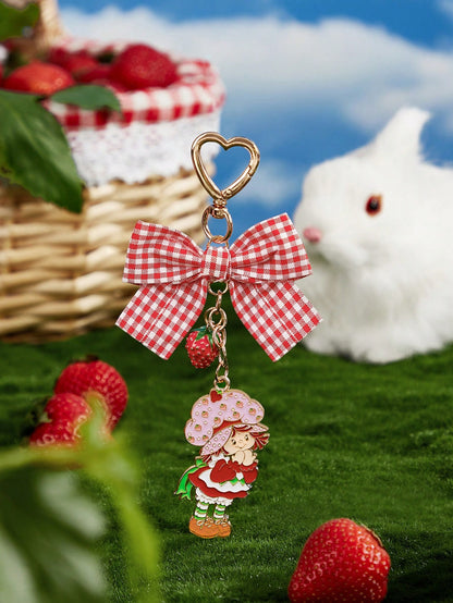 Betty Boop Chaveiro de Liga Elegante e da Moda com Cereja 3D Brilhante, Pingente de Bolsa Fofo de Desenho Animado, Charme de Bolsa, Ideias de Presente, Festa, Feriado, Dia dos Namorados
