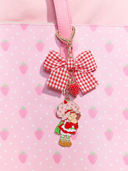 Betty Boop Chaveiro de Liga Elegante e da Moda com Cereja 3D Brilhante, Pingente de Bolsa Fofo de Desenho Animado, Charme de Bolsa, Ideias de Presente, Festa, Feriado, Dia dos Namorados