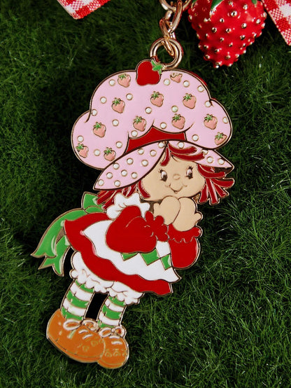 Betty Boop Chaveiro de Liga Elegante e da Moda com Cereja 3D Brilhante, Pingente de Bolsa Fofo de Desenho Animado, Charme de Bolsa, Ideias de Presente, Festa, Feriado, Dia dos Namorados