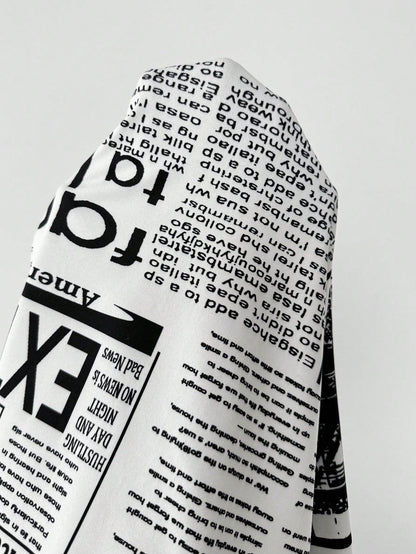 SHEIN LUNE Camisa Ajustada Estampada com Impressão de Jornal para Mulheres