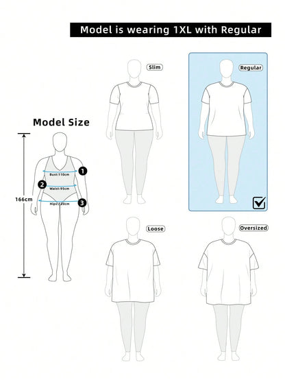 Comfortcana Top Cropped Casual com Estampa de Letra em Contraste de Cor, Manga Curta e Decote em V para Mulheres Plus Size, Suéter de Manga Raglan em Malha
