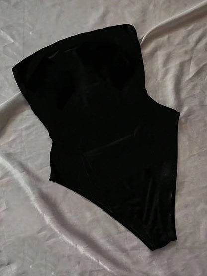 Glimmora Bodysuit Estampado Floral com Bandeau para Mulheres