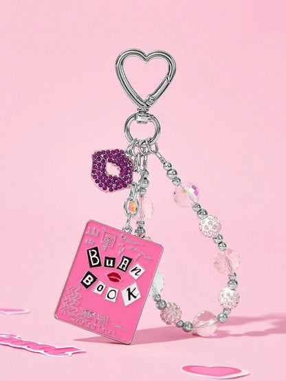 Betty Boop Chaveiro de Liga Elegante e da Moda com Cereja 3D Brilhante, Pingente de Bolsa Fofo de Desenho Animado, Charme de Bolsa, Ideias de Presente, Festa, Feriado, Dia dos Namorados