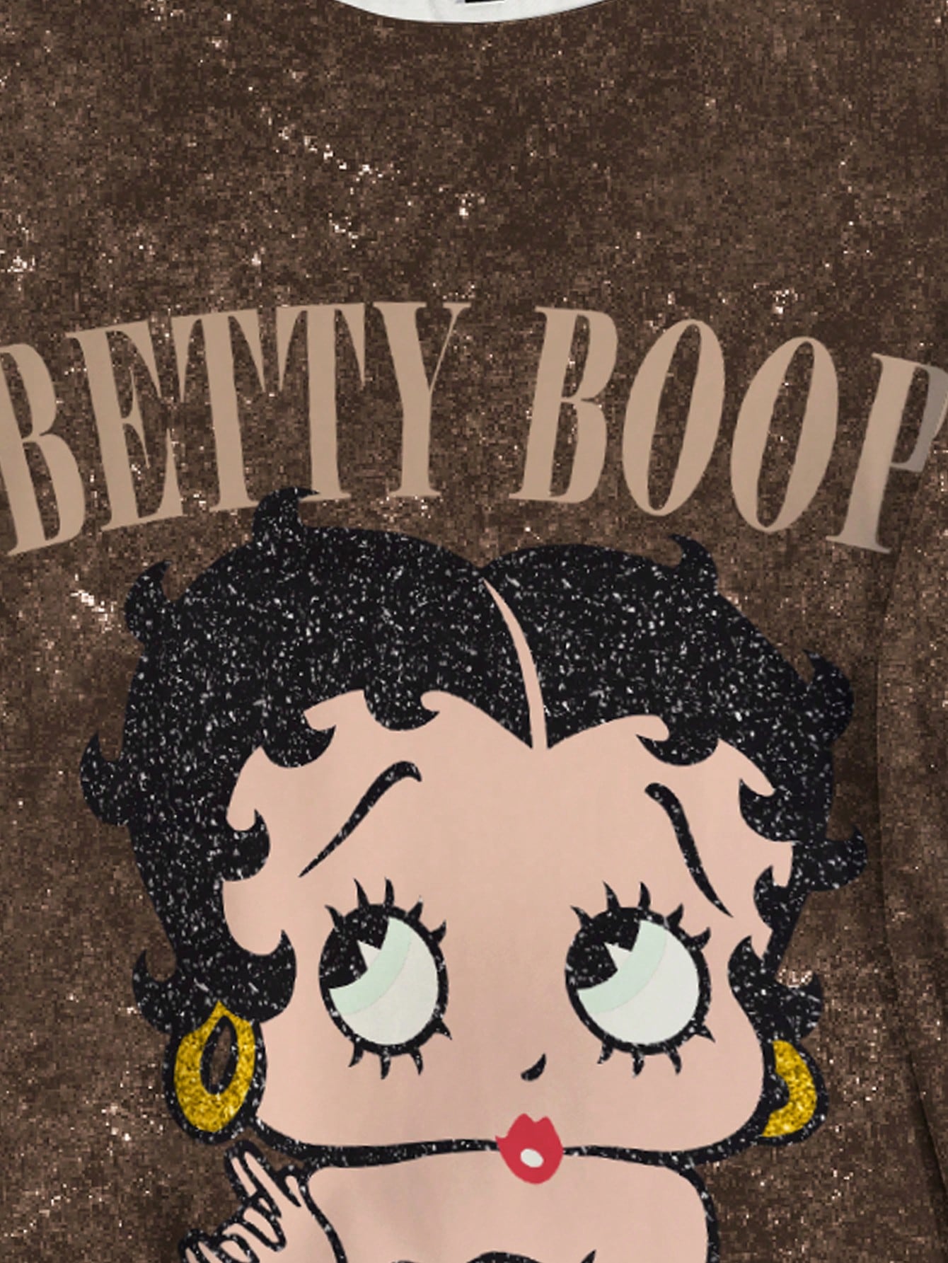 Betty Boop Camiseta Solta com Estampa de Personagem de Desenho Animado e Letra, Moda Casual Diária e de Rua para Mulheres Plus Size, Verão