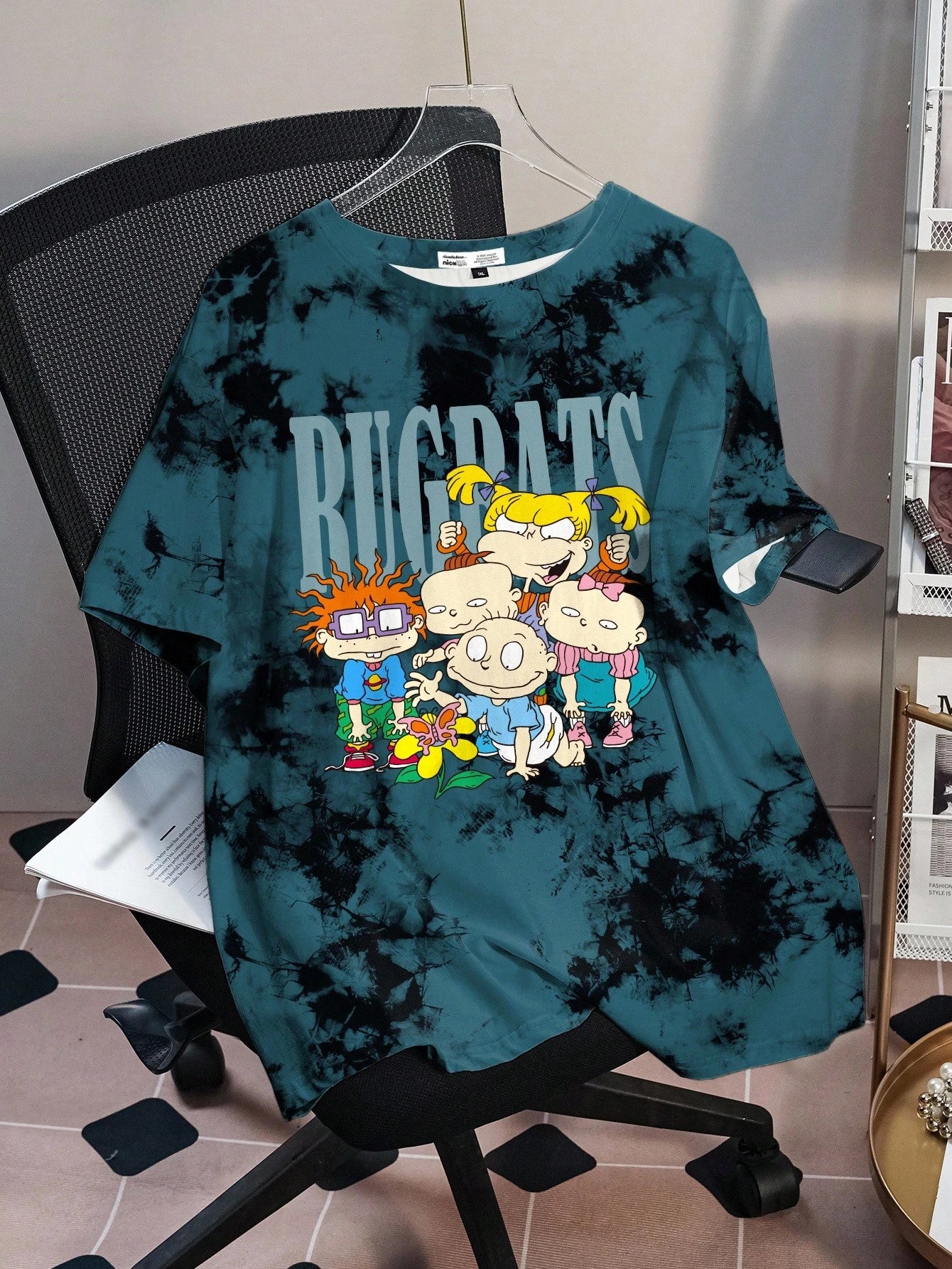 Betty Boop Camiseta Solta com Estampa de Personagem de Desenho Animado e Letra, Moda Casual Diária e de Rua para Mulheres Plus Size, Verão
