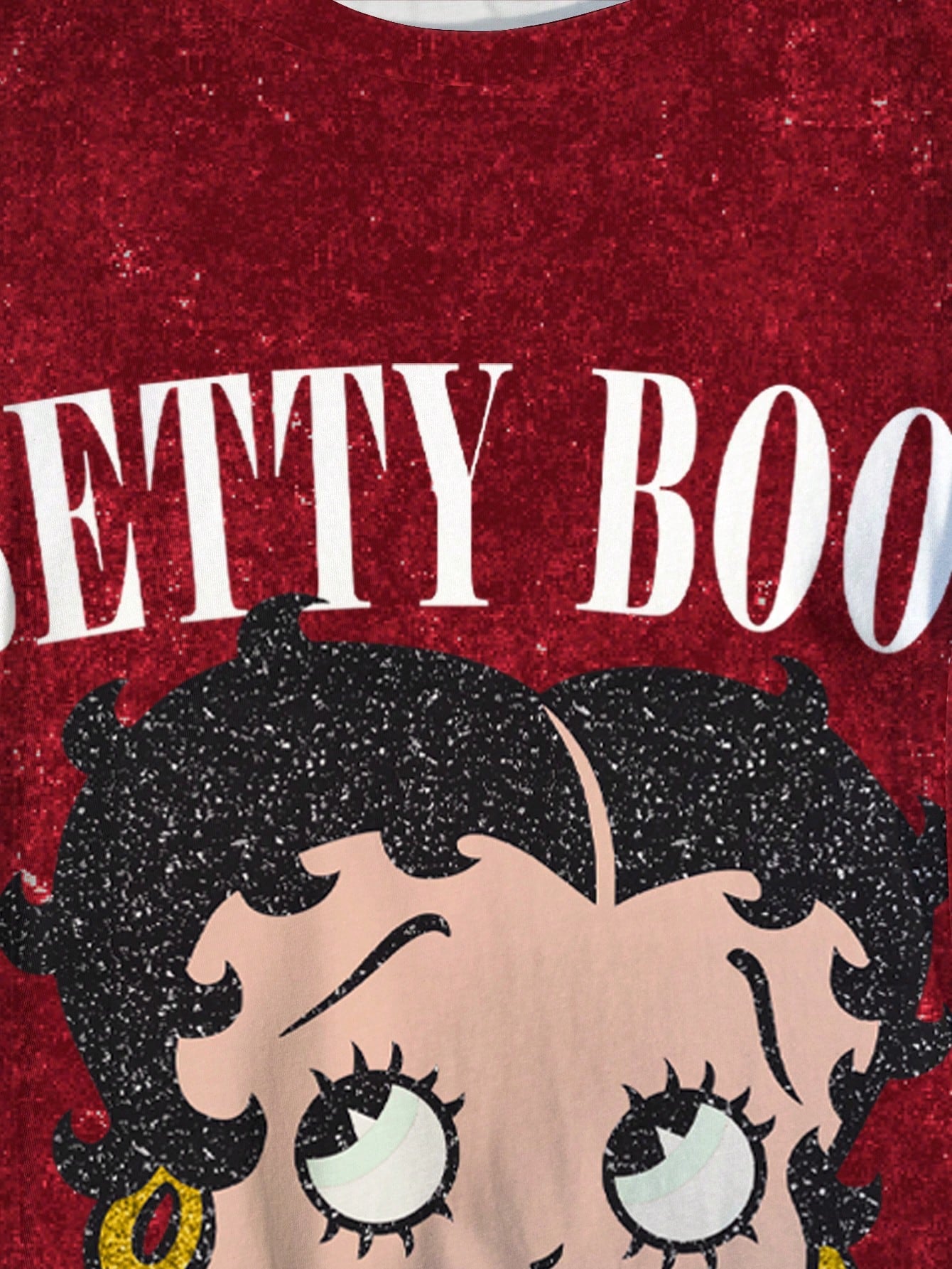 Betty Boop Camiseta Solta com Estampa de Personagem de Desenho Animado e Letra, Moda Casual Diária e de Rua para Mulheres Plus Size, Verão