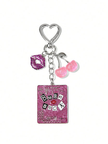 Betty Boop Chaveiro de Liga Elegante e da Moda com Cereja 3D Brilhante, Pingente de Bolsa Fofo de Desenho Animado, Charme de Bolsa, Ideias de Presente, Festa, Feriado, Dia dos Namorados