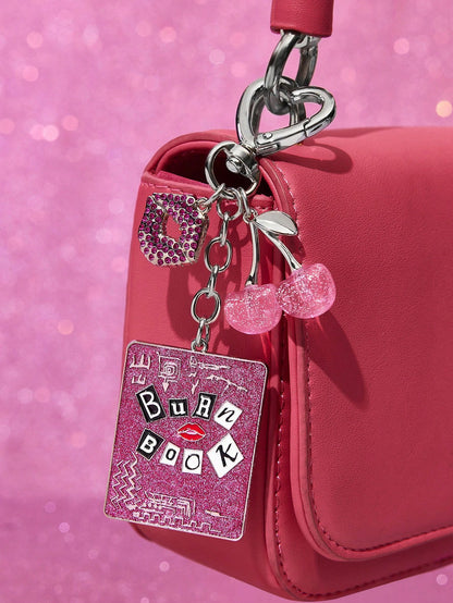 Betty Boop Chaveiro de Liga Elegante e da Moda com Cereja 3D Brilhante, Pingente de Bolsa Fofo de Desenho Animado, Charme de Bolsa, Ideias de Presente, Festa, Feriado, Dia dos Namorados