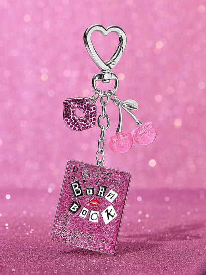 Betty Boop Chaveiro de Liga Elegante e da Moda com Cereja 3D Brilhante, Pingente de Bolsa Fofo de Desenho Animado, Charme de Bolsa, Ideias de Presente, Festa, Feriado, Dia dos Namorados