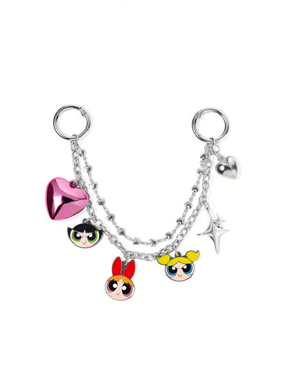 Betty Boop Chaveiro de Liga Elegante e da Moda com Cereja 3D Brilhante, Pingente de Bolsa Fofo de Desenho Animado, Charme de Bolsa, Ideias de Presente, Festa, Feriado, Dia dos Namorados