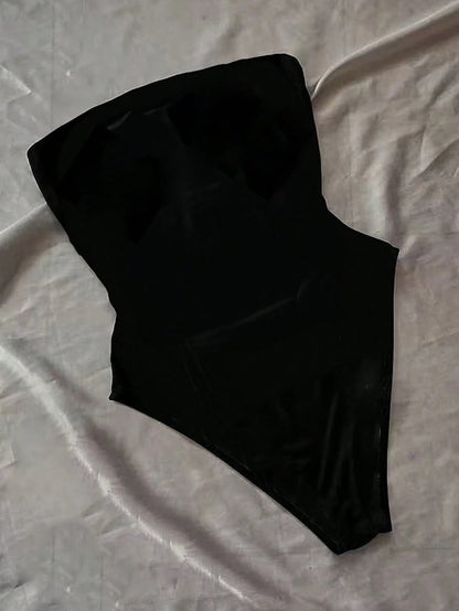 Glimmora Bodysuit Estampado Floral com Bandeau para Mulheres