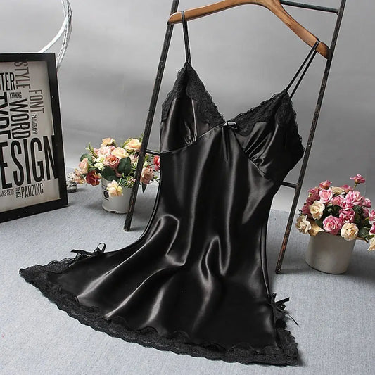 Sexy renda retalhos camisola lingerie noite vestido de casamento sleep wear camisola roupas femininas sexy nightwear