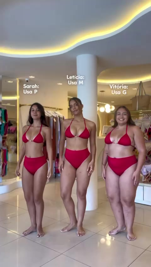 Conjunto de Biquíni Feminino Cortininha com Bojo e Hot Pant Cintura Alta Modeladora