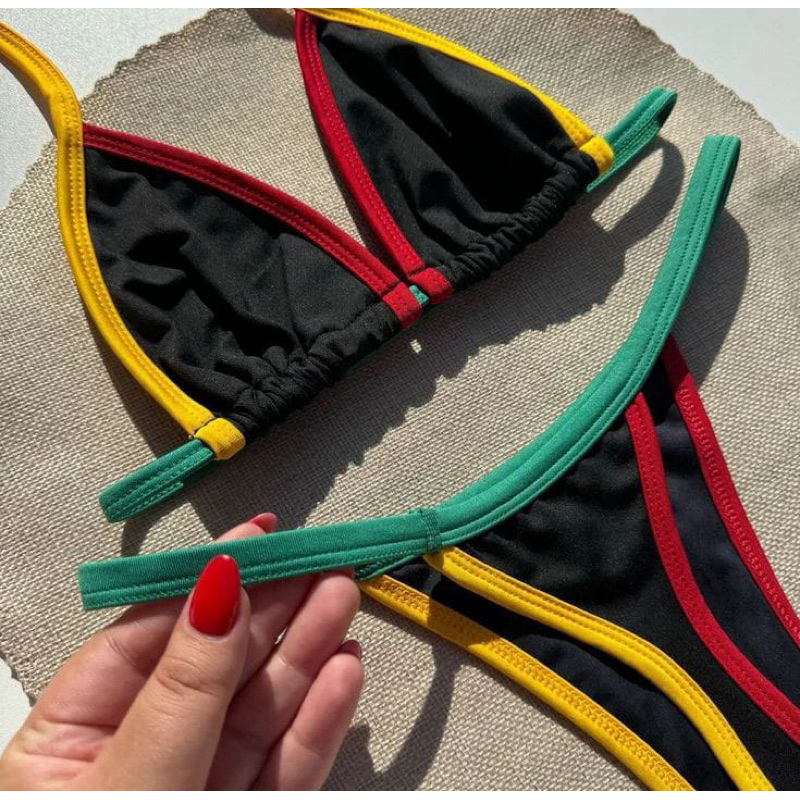 biquíni feminino cortininha reggae Brasil praia verão marquinha