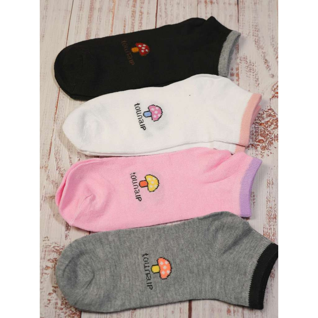 Kit 12 Pares Meias Feminina Soquete Cores Fofas 35ao40 com desenho