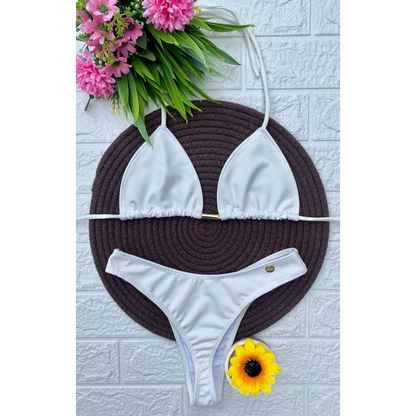biquíni asa delta feminino cintura alta moda praia
