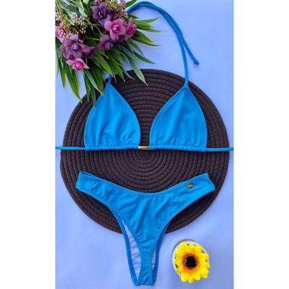biquíni asa delta feminino cintura alta moda praia