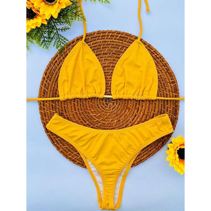biquíni asa delta feminino cintura alta moda praia
