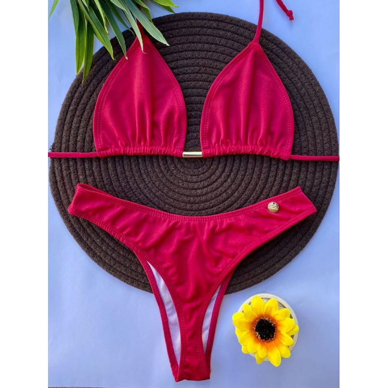 biquíni asa delta feminino cintura alta moda praia