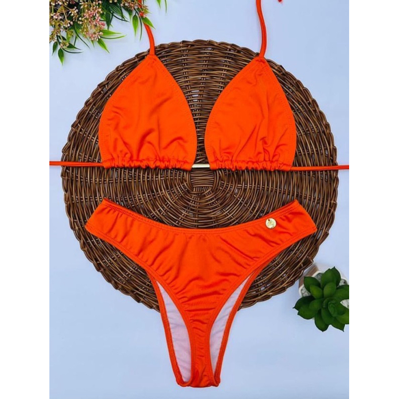 biquíni asa delta feminino cintura alta moda praia
