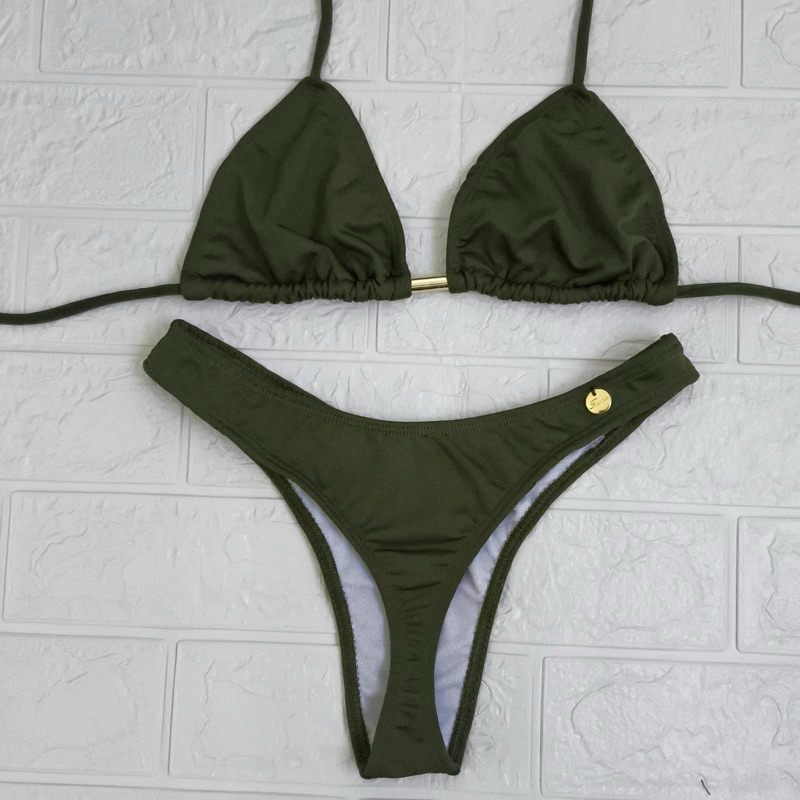 biquíni asa delta feminino cintura alta moda praia