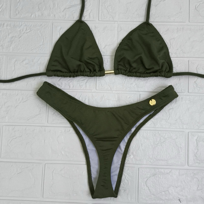 biquíni asa delta feminino cintura alta moda praia