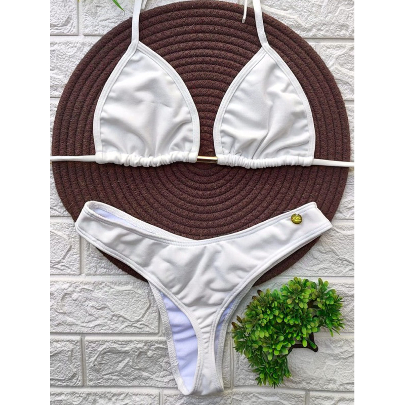 biquíni asa delta feminino cintura alta moda praia