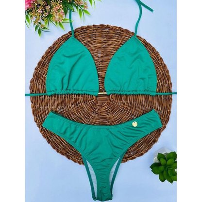 biquíni asa delta feminino cintura alta moda praia