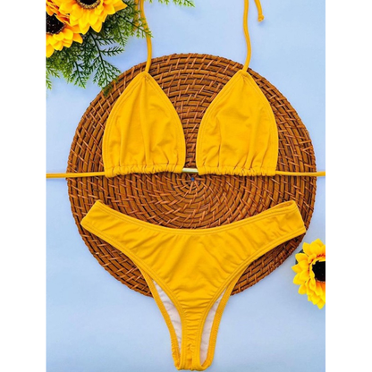 biquíni asa delta feminino cintura alta moda praia
