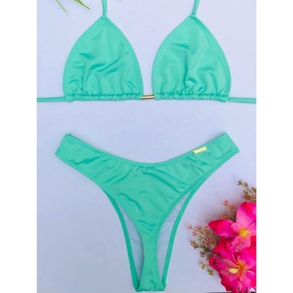 biquíni asa delta feminino cintura alta moda praia
