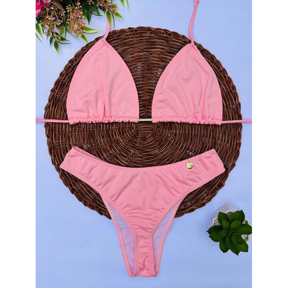 biquíni asa delta feminino cintura alta moda praia