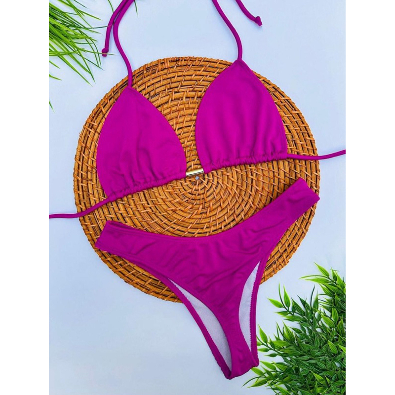 biquíni asa delta feminino cintura alta moda praia