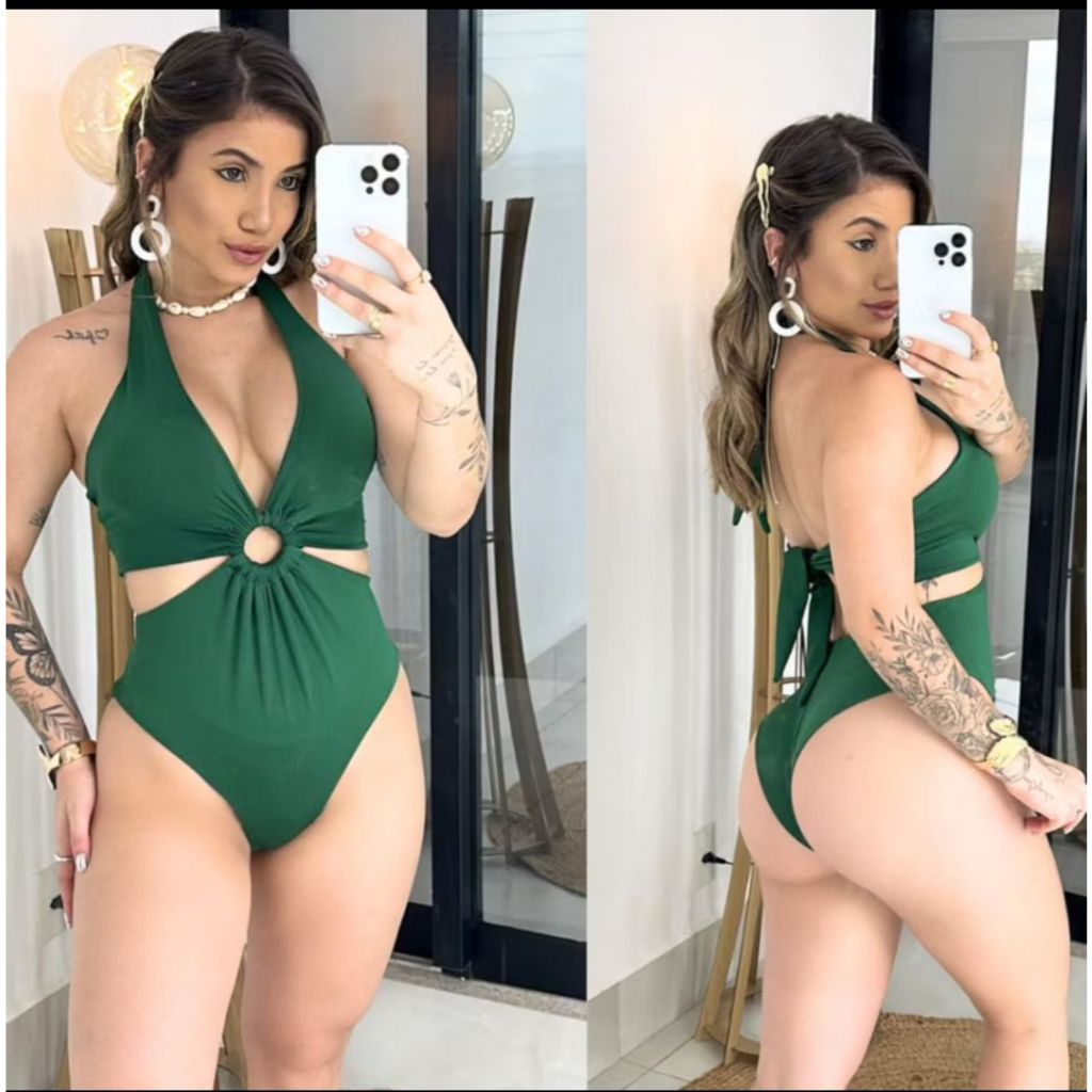Maiô Body Argola Modelador Feminino com Bojo Multiformas Praia Piscina Confortavel Veste Perfeito