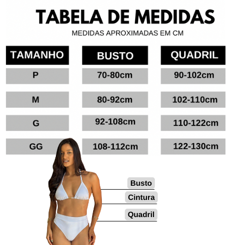 Conjunto de Biquíni Feminino Cortininha com Bojo e Hot Pant Cintura Alta Modeladora