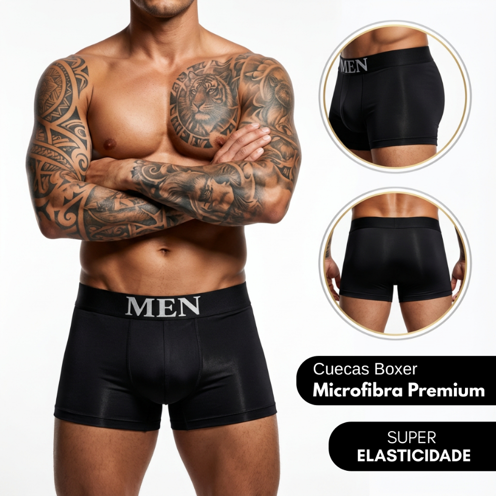 Kit 12, 10 , 8 Ou 4 Cuecas Boxer Masculina Tecido Microfibra E Elastano Premium Adulto