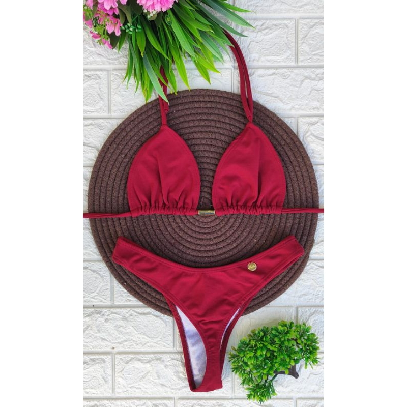 biquíni asa delta feminino cintura alta moda praia