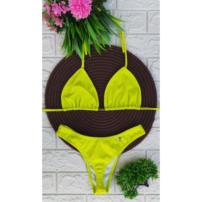 biquíni asa delta feminino cintura alta moda praia