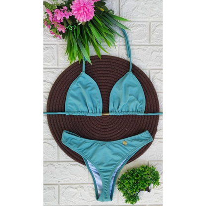 biquíni asa delta feminino cintura alta moda praia