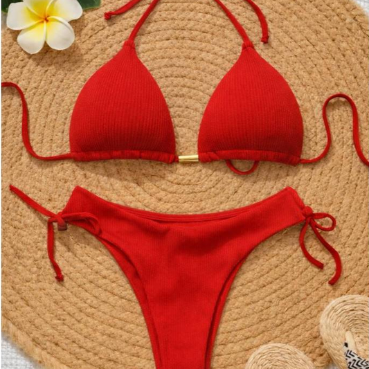 Biquíni Cortininha Fio Duplo Com Bojo Semi Fio Dental