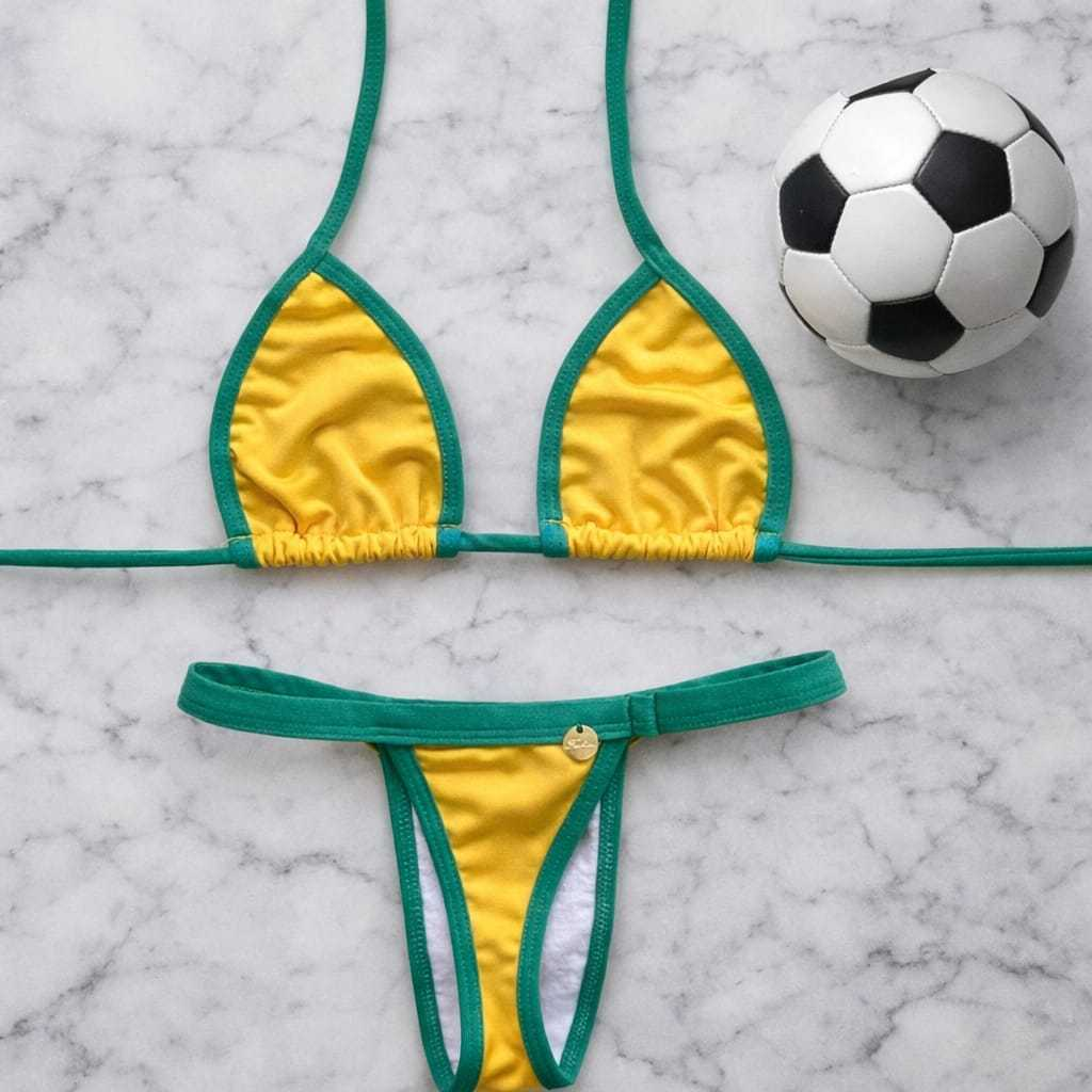 BIQUINI FEMININO BRASIL FITA MODA PRAIA BRASILEIRINHA AMARELO VERDE AZUL