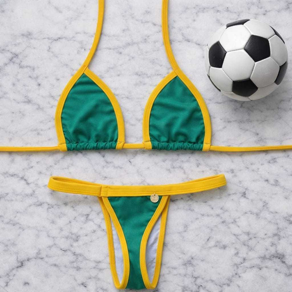 BIQUINI FEMININO BRASIL FITA MODA PRAIA BRASILEIRINHA AMARELO VERDE AZUL