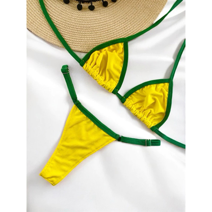 Biquíni Feminino Cortininha Fio Dental Marquinha Moda Praia Verão