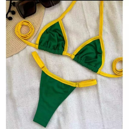 Biquíni Feminino Cortininha Fio Dental Marquinha Moda Praia Verão
