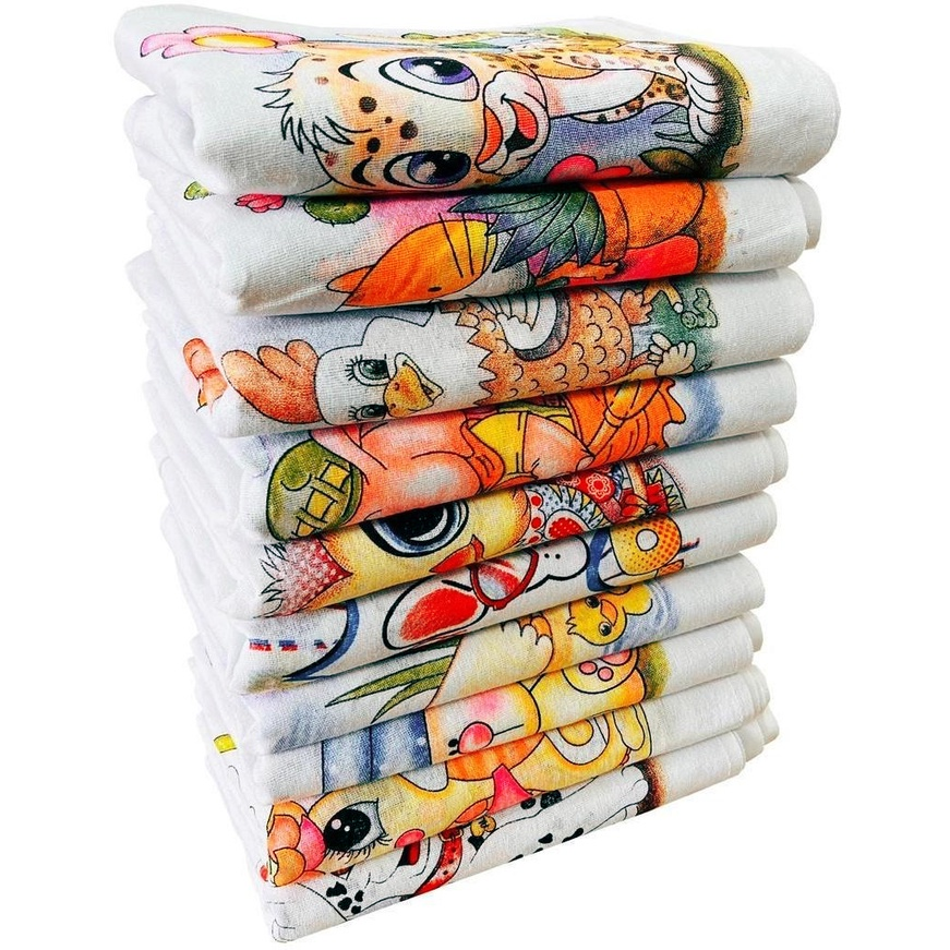 Pano De Prato Estampado Bainha Kit Com 10 Peças
