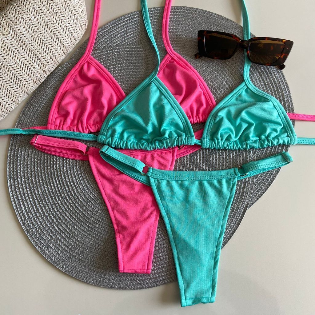 Kit 2 Conjunto Biquini Verão Biquine Fio Dental Moda Praia