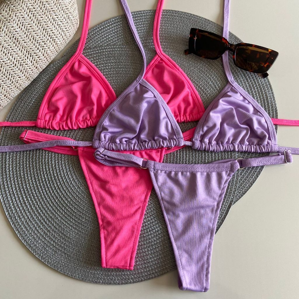 Kit 2 Conjunto Biquini Verão Biquine Fio Dental Moda Praia
