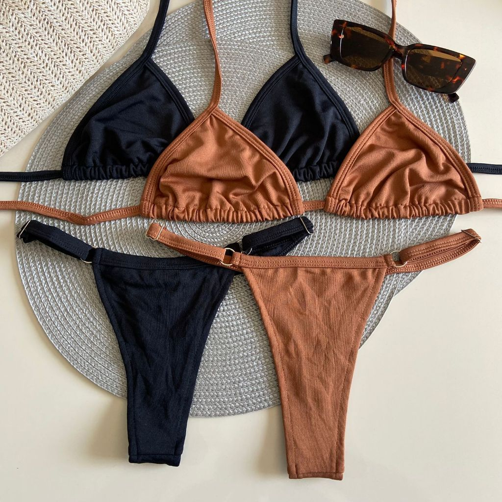 Kit 2 Conjunto Biquini Verão Biquine Fio Dental Moda Praia