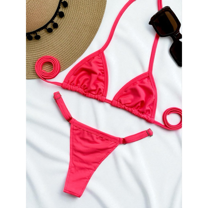 Biquíni Feminino Cortininha Fio Dental Marquinha Moda Praia Verão