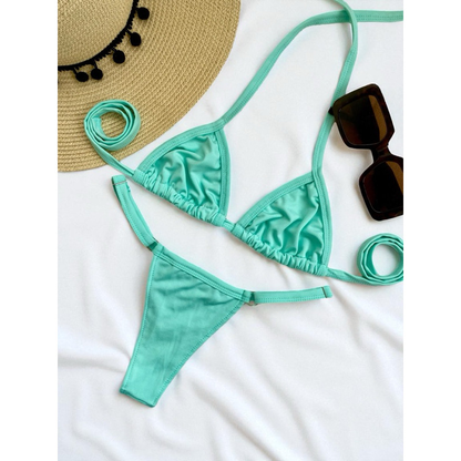Biquíni Feminino Cortininha Fio Dental Marquinha Moda Praia Verão